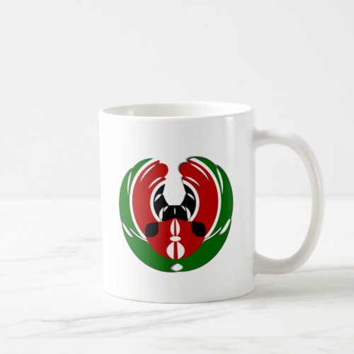 Contemporary Edgy Kenyan Flag Pattern Art Design Coffee Mug