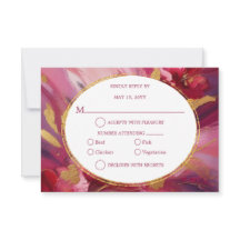 Contemporary Elegance: Fuchsia Pink Gold RSVP