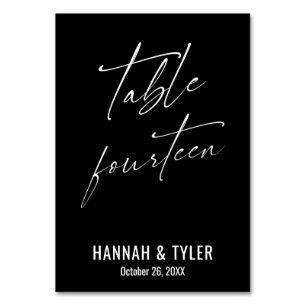 Contemporary Elegant Black Table Fourteen Number