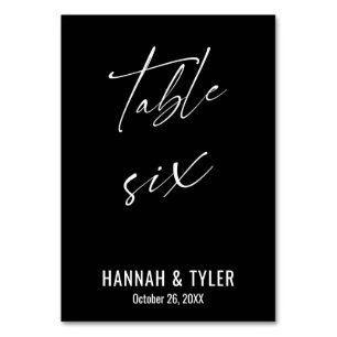 Contemporary Elegant Black Table Six Number