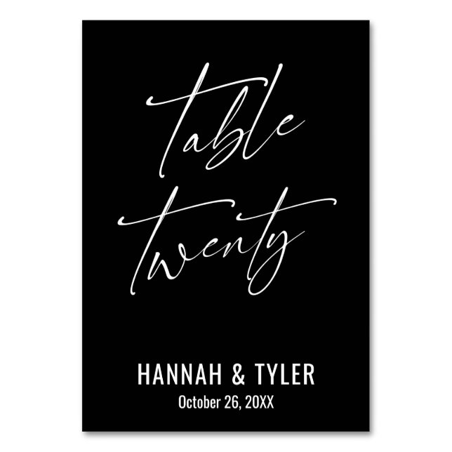 Contemporary Elegant Black Table Twenty Number (Front)