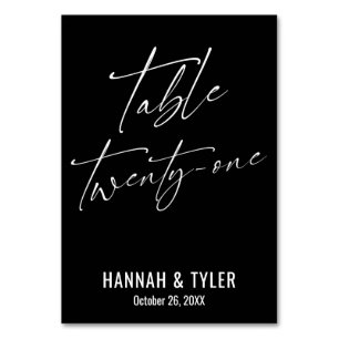 Contemporary Elegant Black Table Twenty-One Number