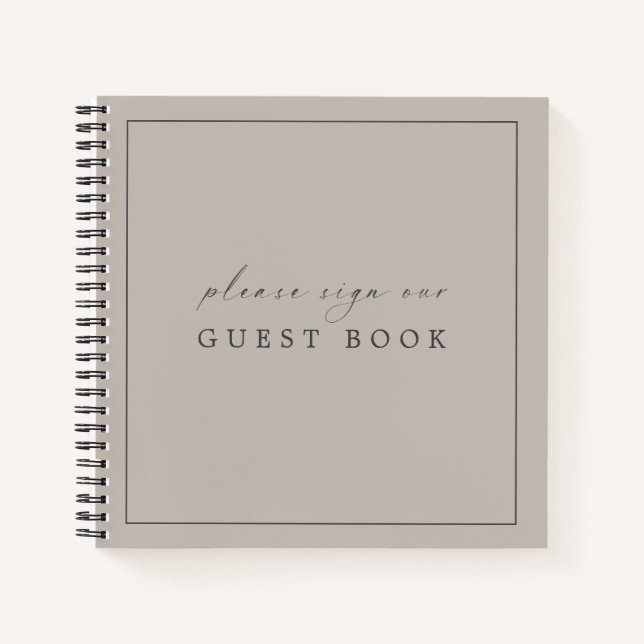 Contemporary Elegant Guest Book for Weddings (Front)
