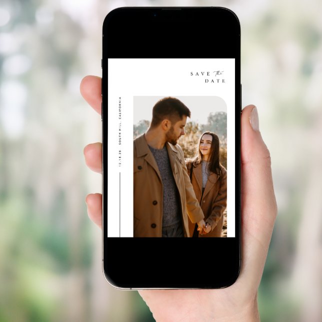Contemporary Elegant Photo Wedding Save The Date Invitation (Front Digital)
