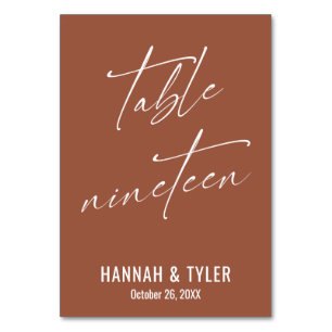 Contemporary Elegant Terracotta Table Nineteen Number
