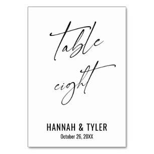 Contemporary Elegant Typography Table Eight Number