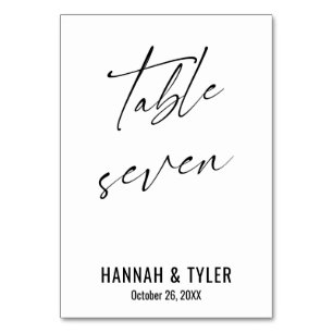 Contemporary Elegant Typography Table Seven Number
