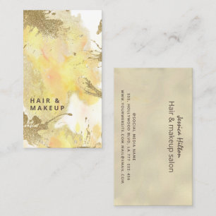 Contemporary elegant watercolor wash glittery business card