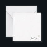 Contemporary Elegant Wedding Blank Thank You Note Card<br><div class="desc">Contemporary Elegant Simple blank thank you note card.   Personalized.  Wedding Thank you card.  White.</div>