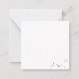 Contemporary Elegant Wedding Blank Thank You Note Card