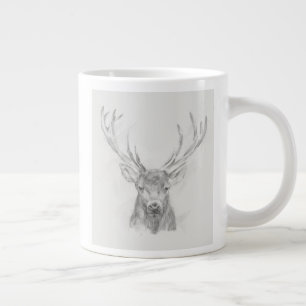 Contemporary Elk Sketch Giant Coffee Mug