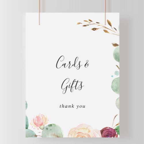 Contemporary Eucalyptus Cards and Gifts Sign
