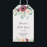Contemporary Eucalyptus Floral Bridal Shower Gift Tags<br><div class="desc">These contemporary eucalyptus floral bridal shower gift tags are perfect for a simple wedding shower. The design features watercolor purple,  blush,  bordo and burgundy delightful peonies with green eucalyptus leaves,  inspiring artistic beauty.</div>