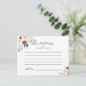 Contemporary Eucalyptus Floral Wedding Advice Card (Standing Front)