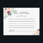 Contemporary Eucalyptus Floral Wedding Advice Card<br><div class="desc">This contemporary eucalyptus floral wedding advice card is perfect for a modern wedding. The design features watercolor purple, blush, bordo and burgundy delightful peonies with green eucalyptus leaves, inspiring artistic beauty. These cards are perfect for a wedding, bridal shower, baby shower, graduation party & more. Personalize the cards with the...</div>