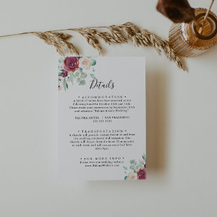 Contemporary Eucalyptus Floral Wedding Details Enclosure Card