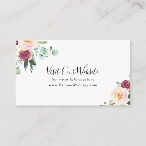 Contemporary Eucalyptus Floral Wedding Website Enclosure Card