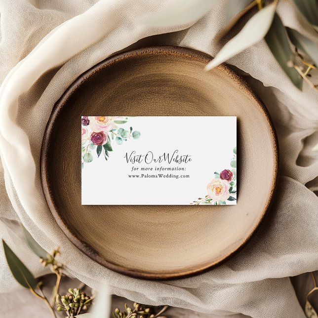 Contemporary Eucalyptus Floral Wedding Website Enclosure Card (Creator Uploaded)