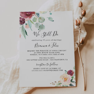 Contemporary Eucalyptus We Still Do Vow Renewal Invitation