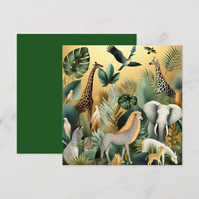 Contemporary exotic animals and birds 1 gold card (Front/Back)