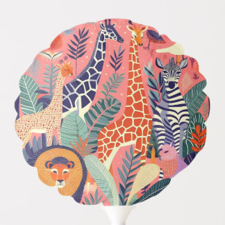 Contemporary exotic animals and birds 1 pink balloon