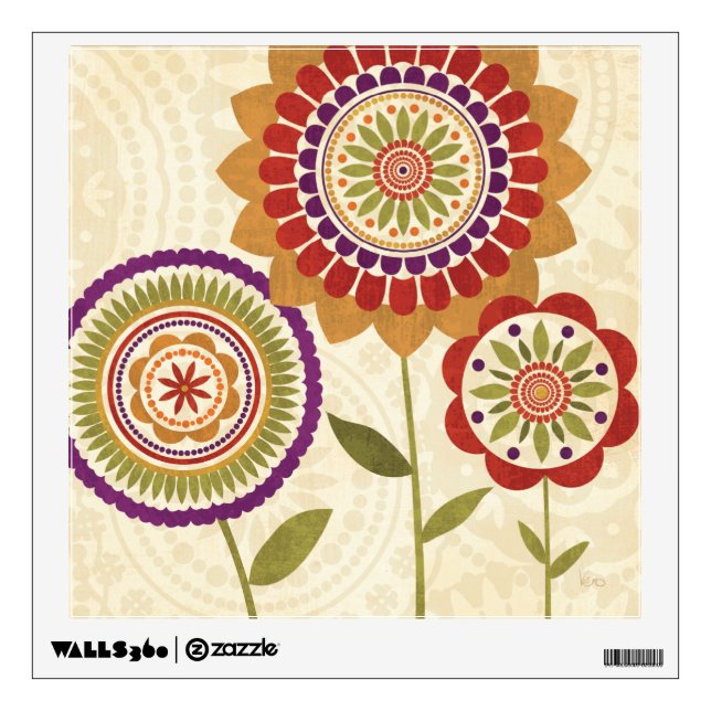 Contemporary Fall Flowers Wall Sticker (Front)