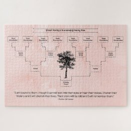 Contemporary Family Tree: Peach Jigsaw Puzzle