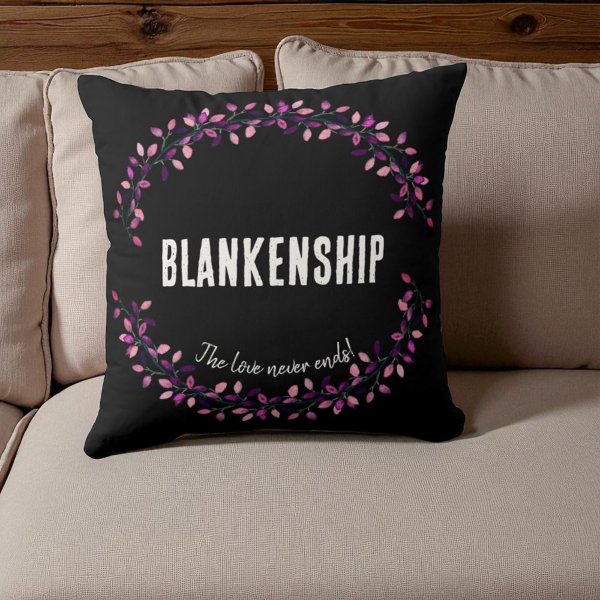 Contemporary Family Typography Purple Leaf Wreath