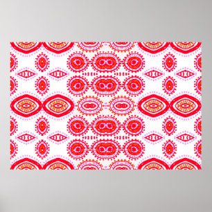 Contemporary Fashion Template. Red Folklore Boho G Poster