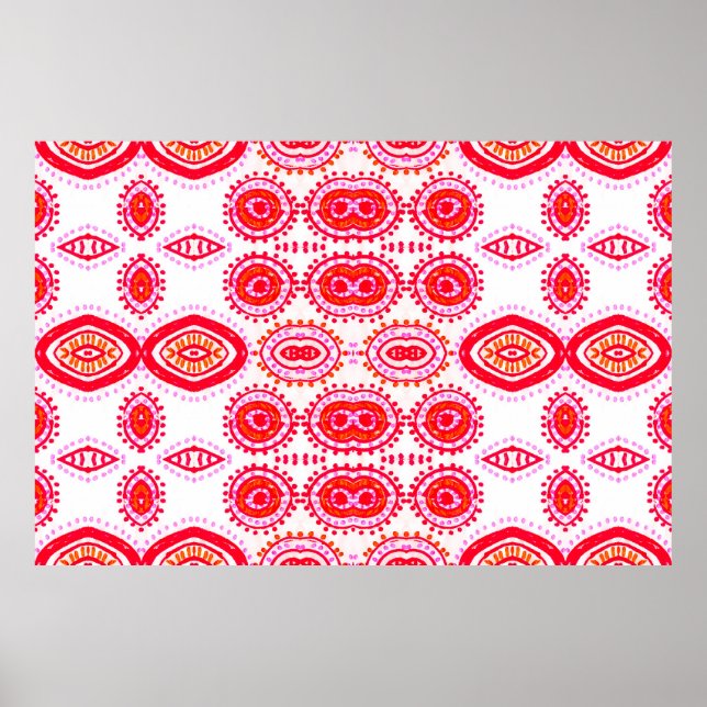 Contemporary Fashion Template. Red Folklore Boho G Poster (Front)
