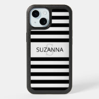 Contemporary Faux Silver Ombre Stripes & Black