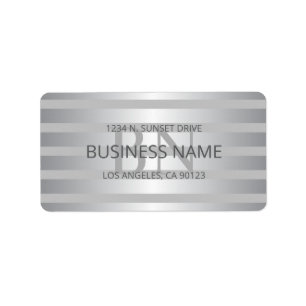 Contemporary Faux Silver Ombre Stripes & Black Label