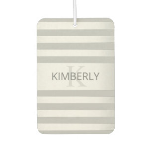 Contemporary Faux Silver Ombre Stripes & Grey Air Freshener
