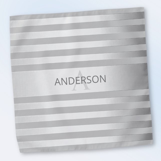 Contemporary Faux Silver Ombre Stripes & Grey Bandana (Creator Uploaded)