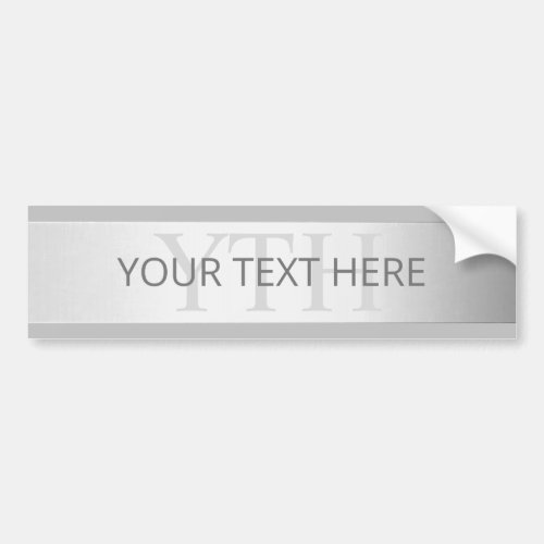 Contemporary Faux Silver Ombre Stripes  Grey Bumper Sticker