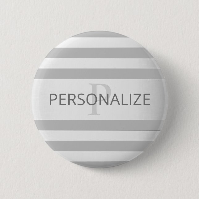 Contemporary Faux Silver Ombre Stripes & Grey Button (Front)