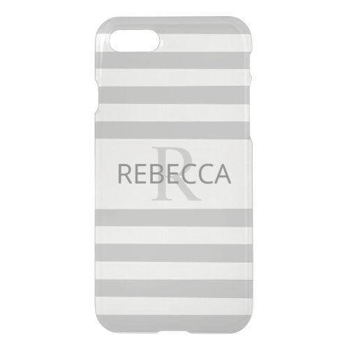 Contemporary Faux Silver Ombre Stripes  Grey iPhone SE87 Case