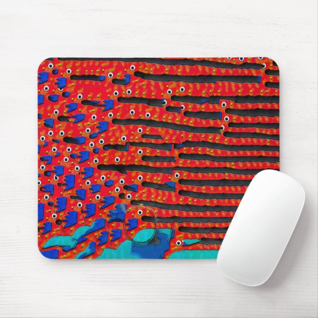 Contemporary Fish Eye Abstract Mouse Pad (With Mouse)