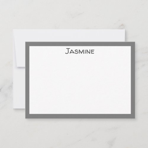 Contemporary Flat Note Card with Name