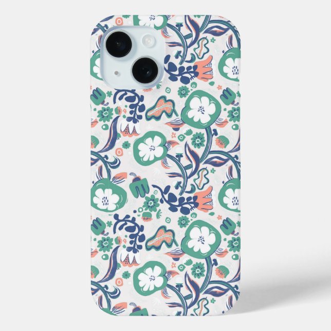 Contemporary Floral Doodle Print Case-Mate iPhone Case (Back)
