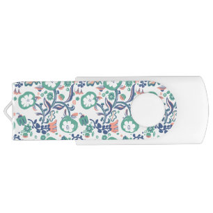 Contemporary Floral Doodle Print Flash Drive