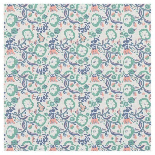 Contemporary Floral Doodles Fabric