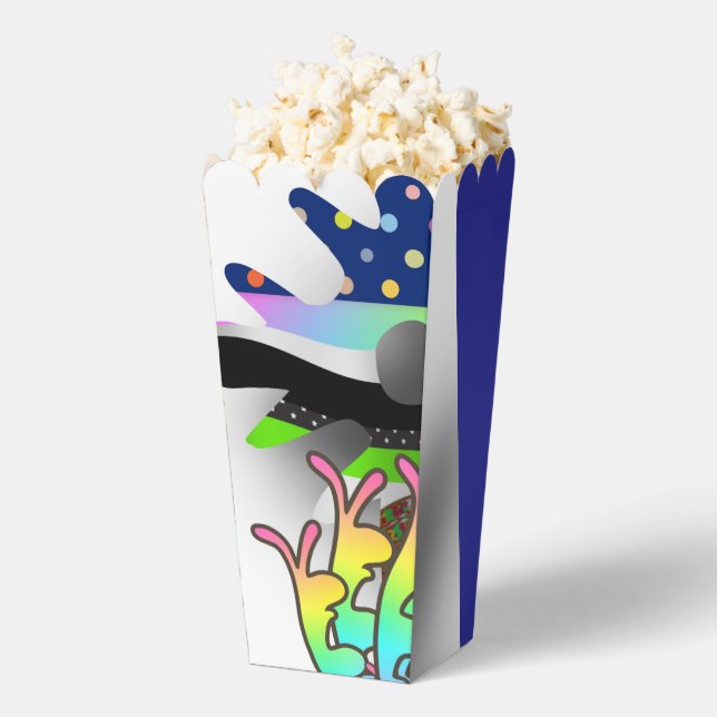 Contemporary Floral Popcorn  Favor Boxes (Popped)