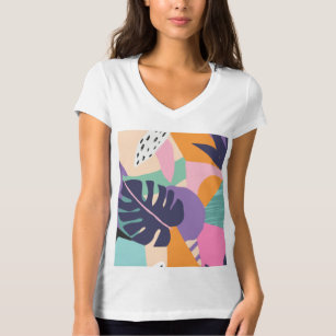 Contemporary Floral Seamless Pattern Modern T-Shirt