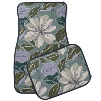 Contemporary Floral Silver & Blue