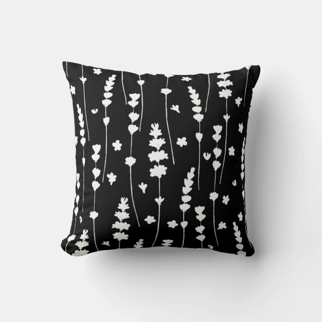 Contemporary Floral Tapestry Throw Pillow (Front)