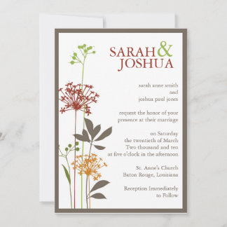 Contemporary Floral Wedding Invitation
