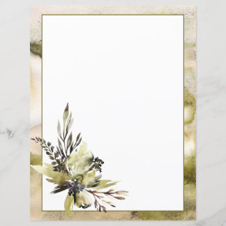 Contemporary Flower on Watercolor Scrapbook Sheet