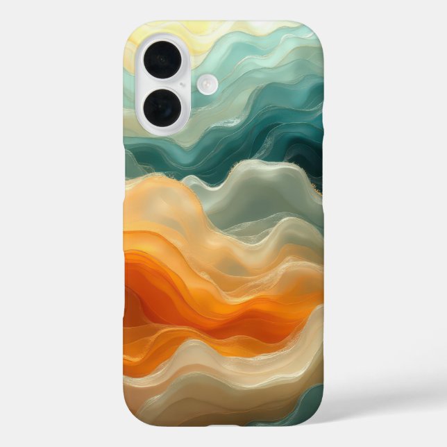Contemporary Fluid Wave Abstract Case-Mate iPhone Case (Back)