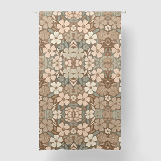 Contemporary Folk Blooms in Soft Earthy Tones Blackout Curtains